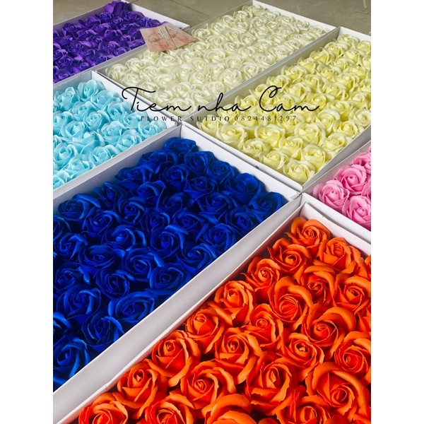 Sỉ hoa sáp thơm 3 lớp 1 hộp 50 bông hàng loại 1