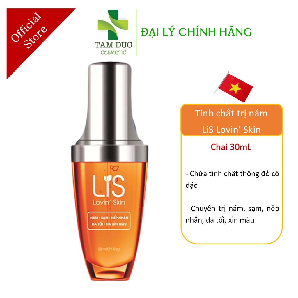 Gel dưỡng da LiS Lovin skin 30ml - Tinh chất thông đỏ [loving, nám da, sạm, lovin']