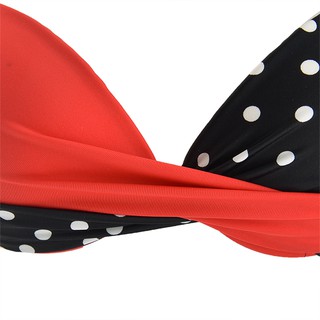Bikini 2 Mảnh Chấm bi đen phối Đỏ