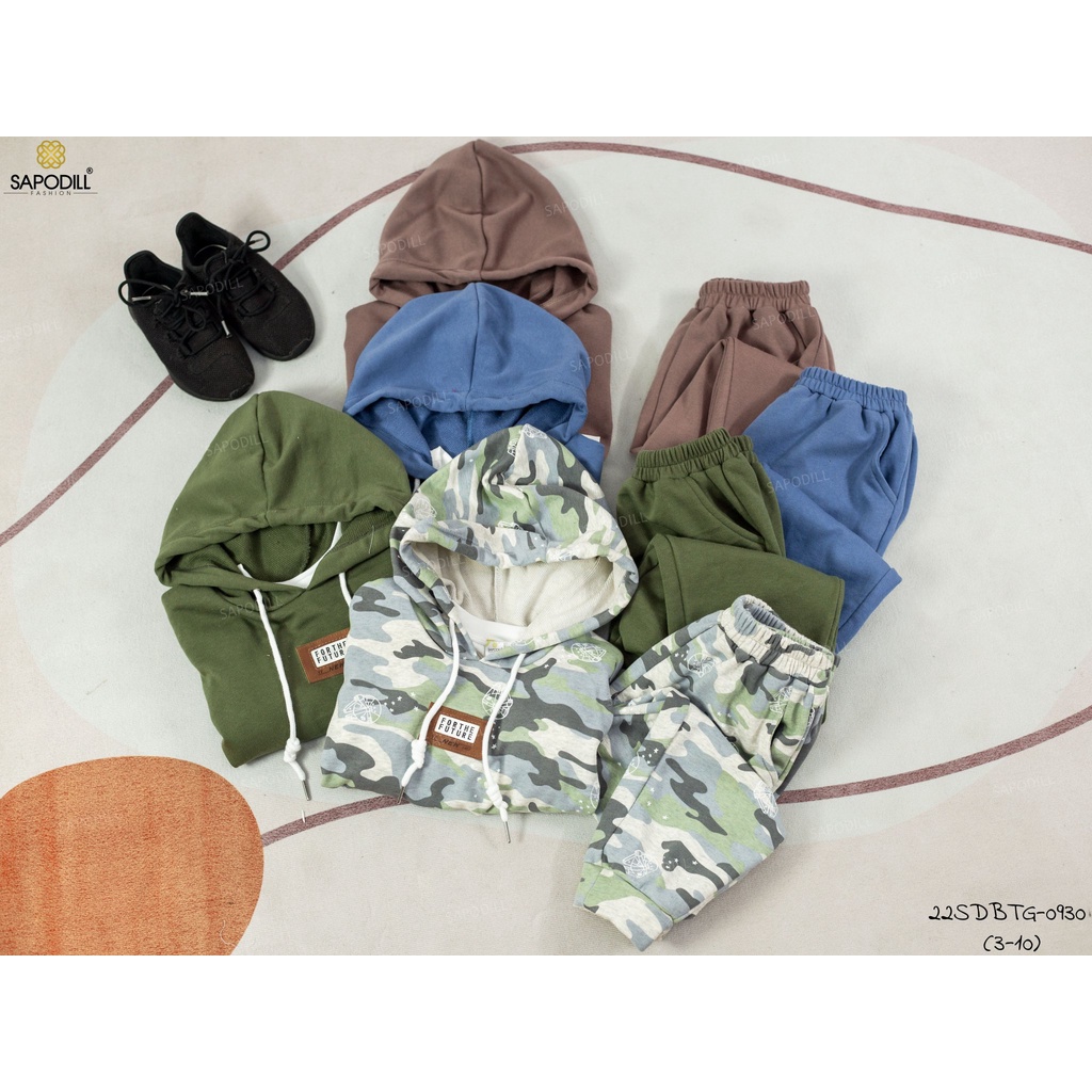 Bộ dài cotton thun da cá thu đông bé gái bé gái sang chảnh 12-25kg