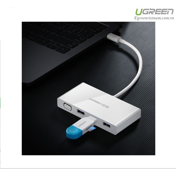 Cáp chuyển đổi USB Type-C sang HUB 3.0 & VGA Ugreen 40375 chính hãng