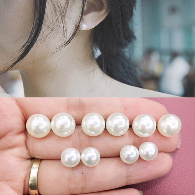 Sét 5 đôi bông tai hạt châu nụ xinh xắn