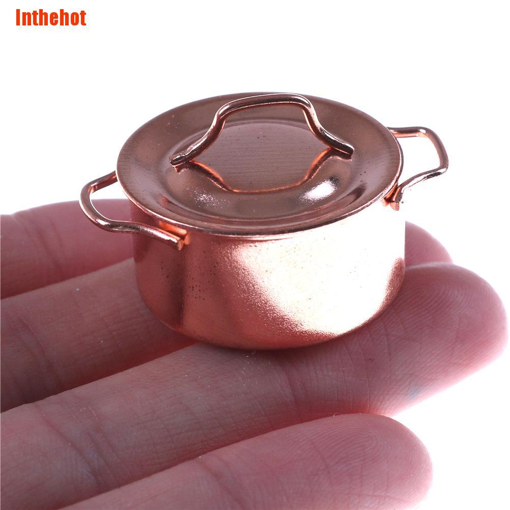 [[Inthehot]] 1/12 Dollhouse Miniature Kitchen Copper Pot with Lid