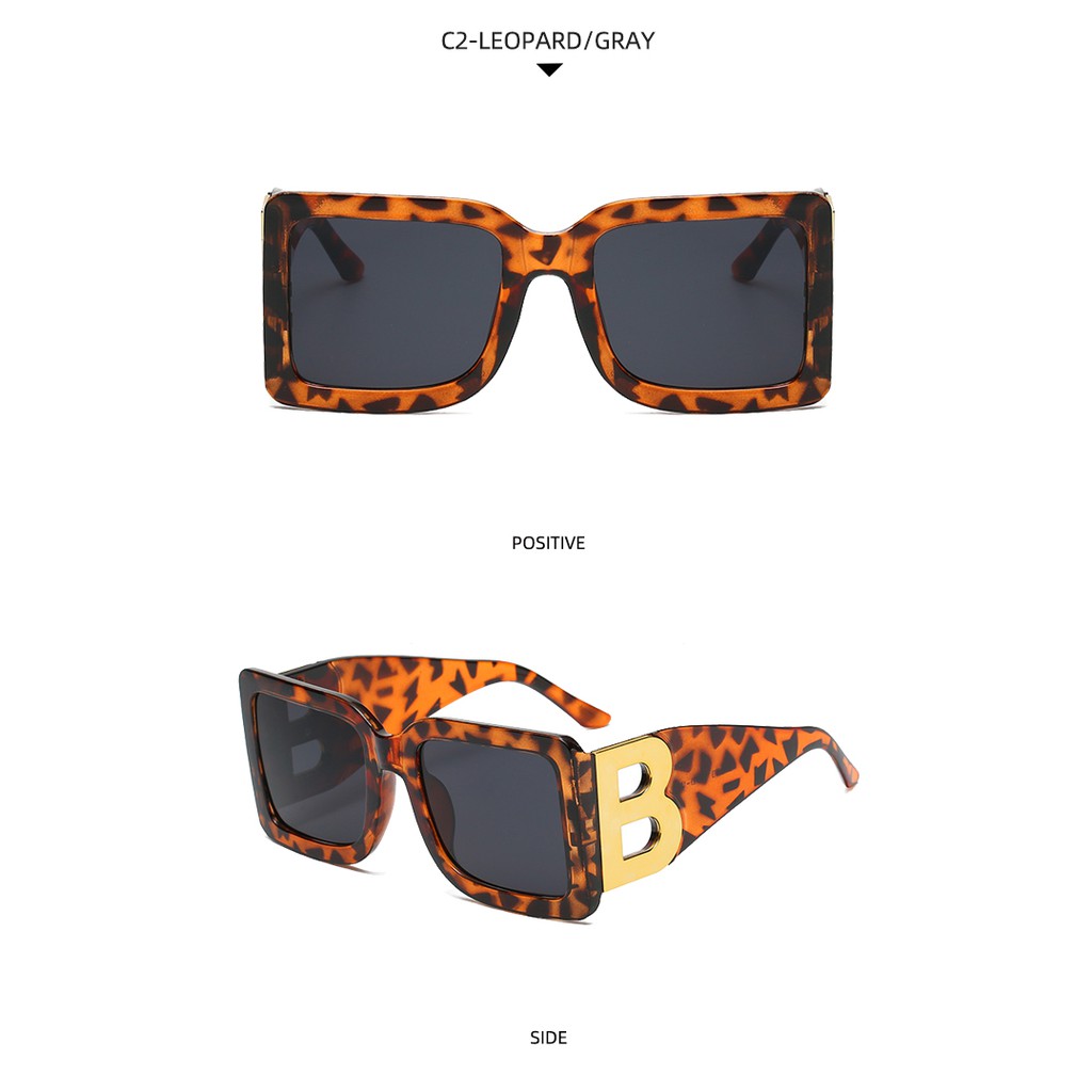 Kính Mát Gọng Vuông Lớn Phong Cách Âu Mỹ Thời Trang 2021 Chống Tia UV Cho Nam Và Nữ