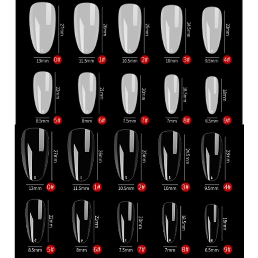 100 cái móng giả úp tay | 10size/bich | móng tròn