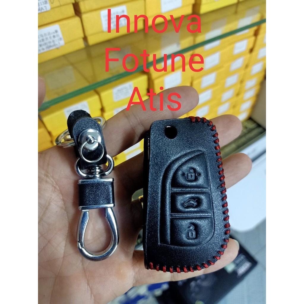 Ốp chìa khóa ô tô Altis 14-18, Innova, Fortuner bằng vân Cacbon hoặc Da cao cấp