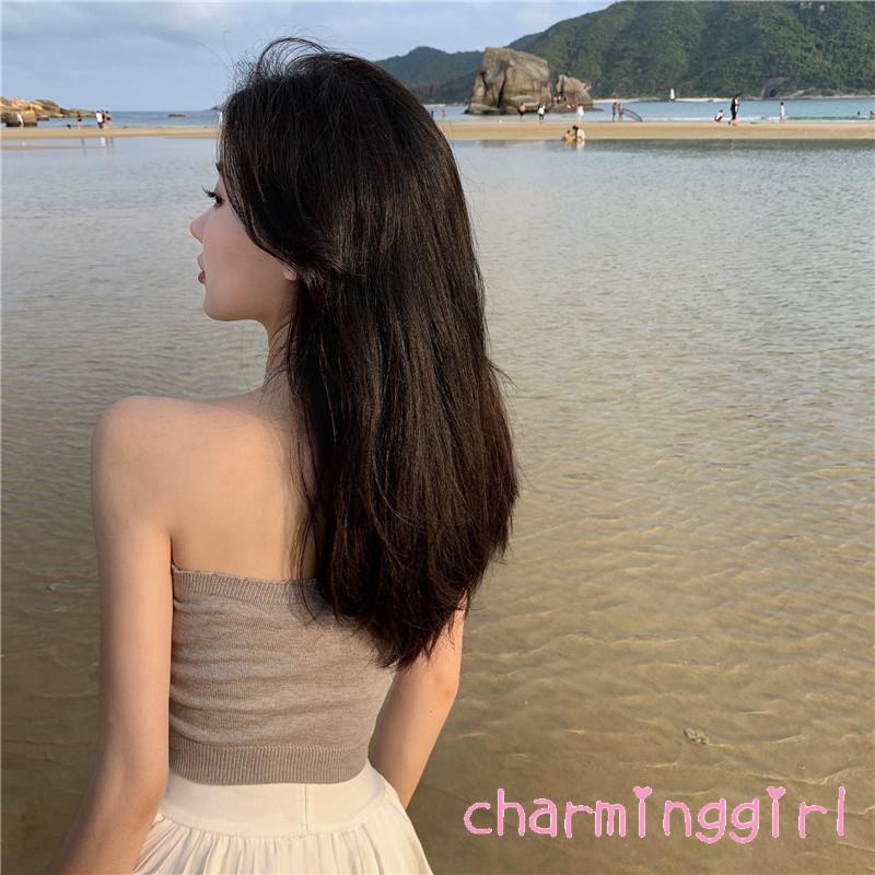 Áo croptop không tay màu trơn thời trang quyến rũ cho nữ