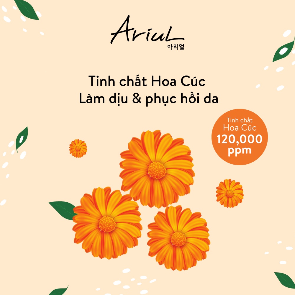 Combo 5 mặt nạ ARIUL 7 DAYS MASK CALENDULA Hoa Cúc + P (Panthenol) 23ml