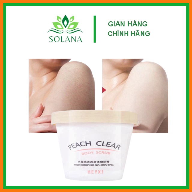 Một hũ tẩy da chết body đào Heyxi Peach Clear Body Scrub 200G Senabeauty SOLANA