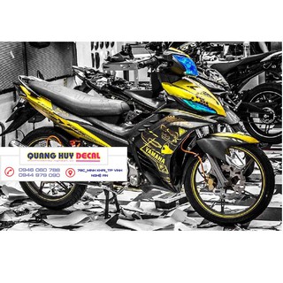 Tem xe exciter 135 vàng đen, độ team trùm decal xe máy ex dán đời 2011-2014