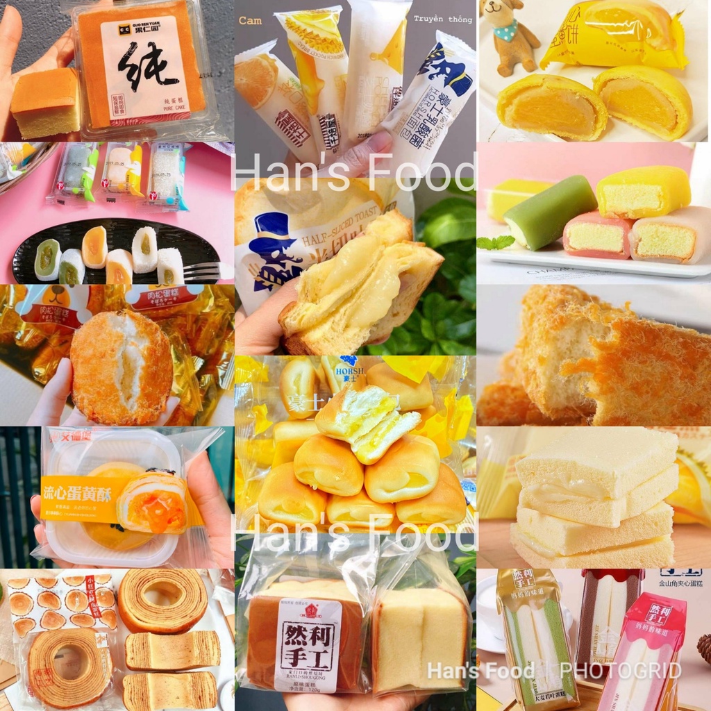 BÁNH TƯƠI ĐÀI LOAN MIX VỊ TỰ CHỌN: Bánh sữa chua ông già Horsh, sandwich kẹp sữa, bánh mì phomai viên, bông lan đậu nành