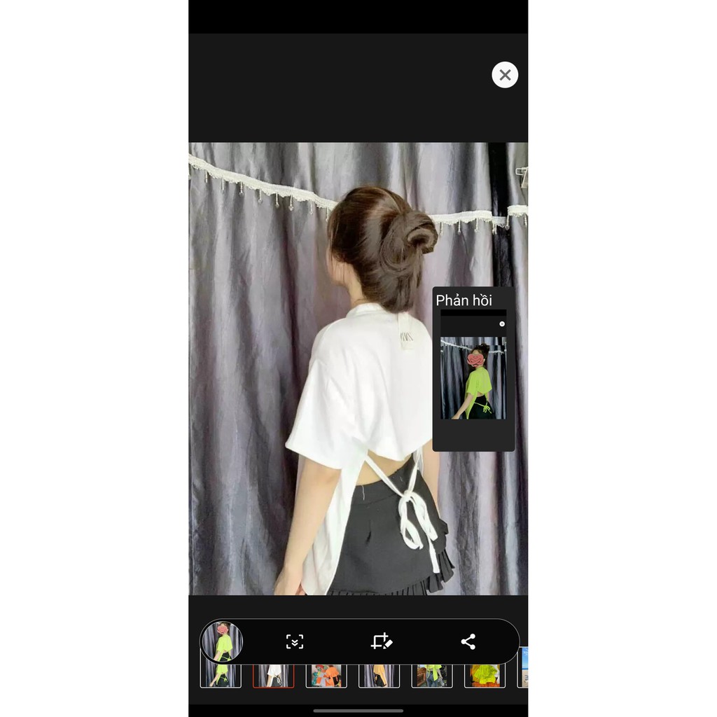 Áo thun form rộng hở lưng cột dây cực hot TTSLA0395