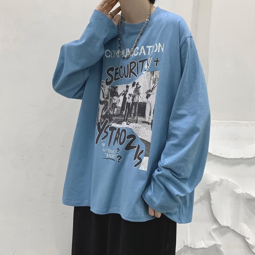 Áo Thun Oversize Tay Dài In Họa Tiết Graffiti Đường Phố Thời Trang Mùa Hè Cho Nam Và Nữ SIze M-8XL