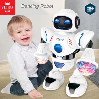 Đồ chơi robot trẻ em phát sáng nhảy múa theo nhạc đèn kid space dancing robot electric music led lighting children toy