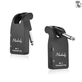 COD☆ Muslady 2.4G Wireless Guitar System Transmitter & Receiver Built-in Rechargeable Lithium Battery