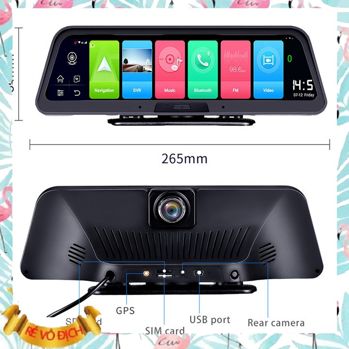 Camera đặt taplo ô tô cao cấp Phisung Q98, 4G, Wifi, GPS ,10 inch (Ghi hình trước sau cùng lúc)- Bảo hành 12 tháng [M] | BigBuy360 - bigbuy360.vn