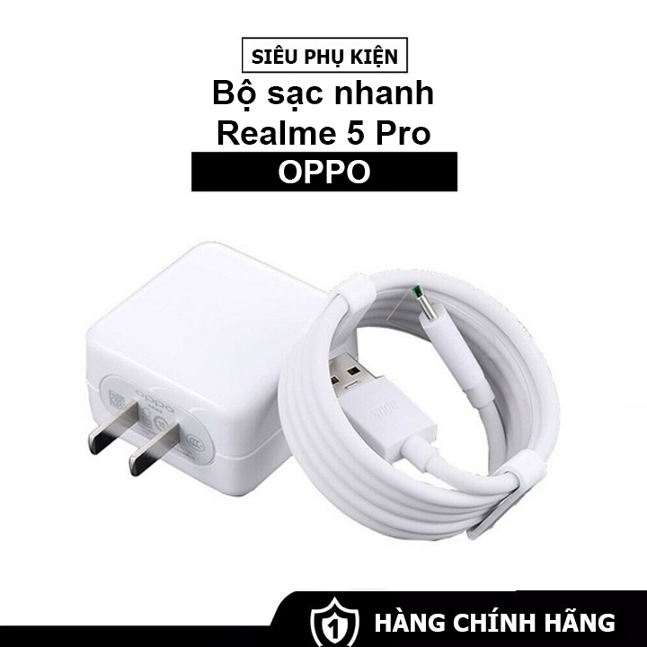 Bộ Sạc Nhanh Realme 5 Pro Công Nghệ Vooc 3.0 -  Cáp VOOC Type C 1 mét - Hàng Chính Hãng