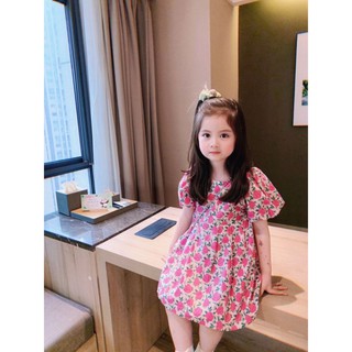 Xả Váy hoa hồng xinh cho bé gái