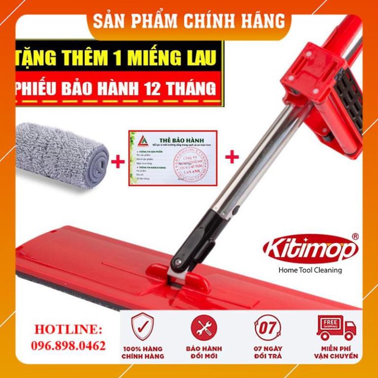 [HÀNG LOẠI 1 - FREESHIP] Cây Lau Nhà Thông Minh, Cây Lau Nhà 360 Độ, Cây Lau Nhà Tự Vắt Thông Minh Kitimop - Red