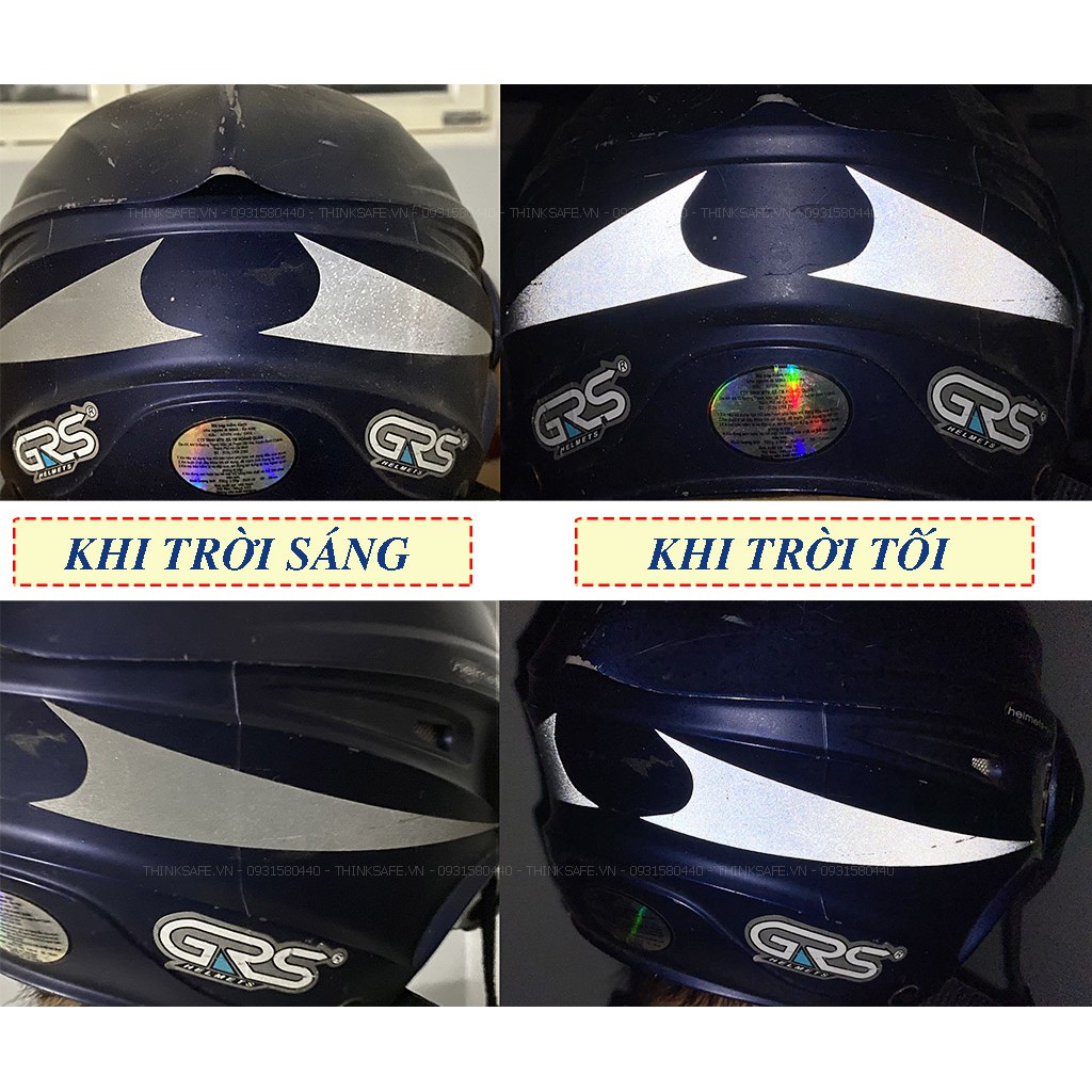 Decal phản quang 3M dán xe máy, mũ bảo hiểm, nón bảo hộ, siêu sáng, siêu bền chuyên dùng dán mũ nón - THINKSAFE