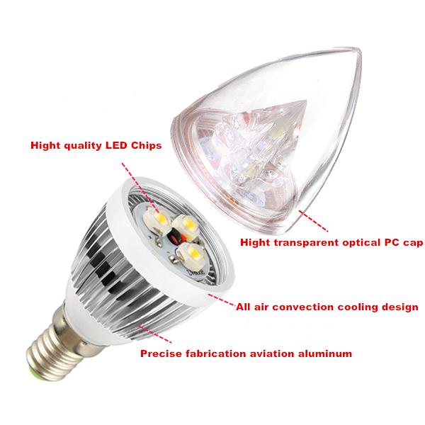 Bóng đèn nến E12 E14 E27 B22 3W LED 220V chất lượng cao