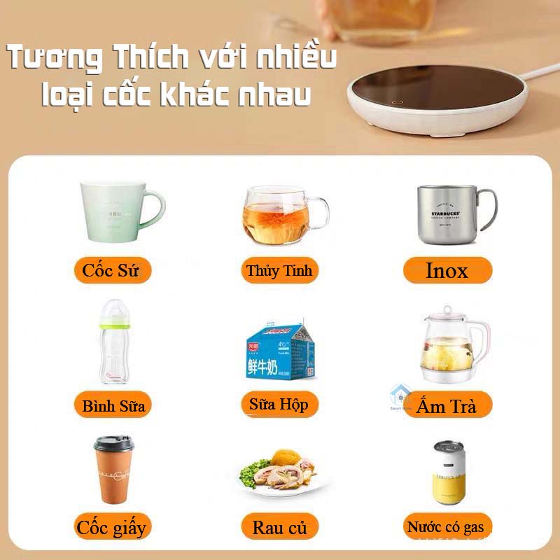 Đế Hâm Nóng Xiaomi OirM Thông Minh , Tiện Dụng - Giữ Nhiệt 55 ºC , Sữa, Cà Phê , Nước....Phù Hợp Với Mọi Chất Liệu