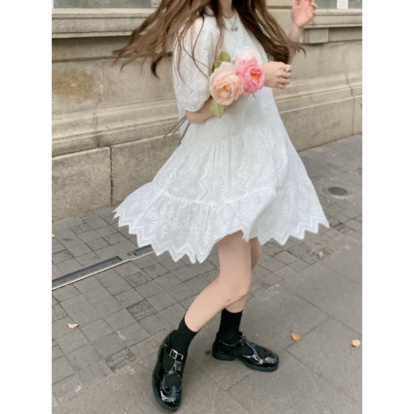 Đầm babydoll ren dáng xoè ngắn ulzzang order