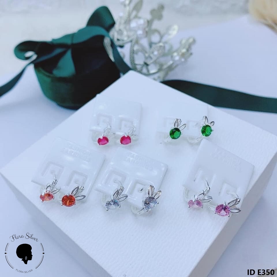 Bông tai bạc cho bé hình thỏ FLORA E350