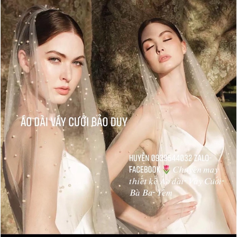 Voan lúp cô dâu hạt ngọc đẹp