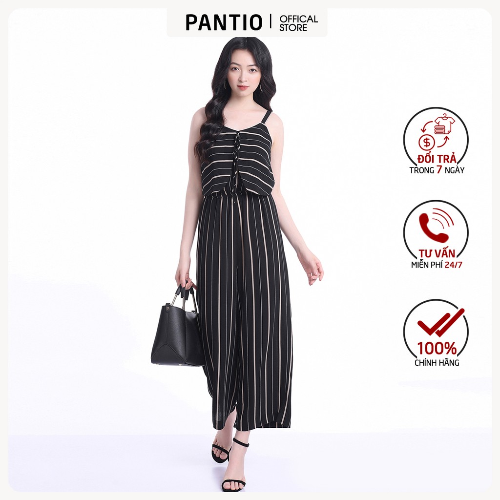 Jumpsuit kẻ dáng suông chun eo không tay FJS3078 - PANTIO