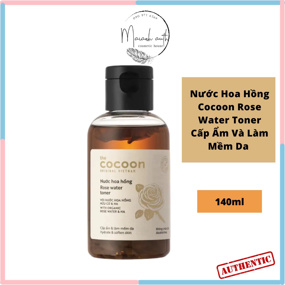 Nước Hoa Hồng COCOON Rose Water Toner  Co coon nước hoa hồng hữu cơ & HA 140ml