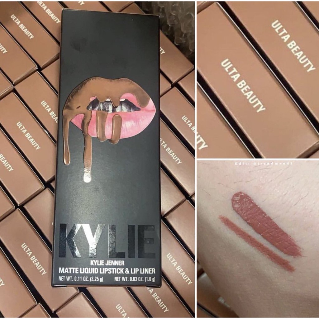 Kylie Jenner- Set Son Kem &amp; Chì Kẻ Viền Môi- Matte Liquid Lipstick &amp; Lip Liner