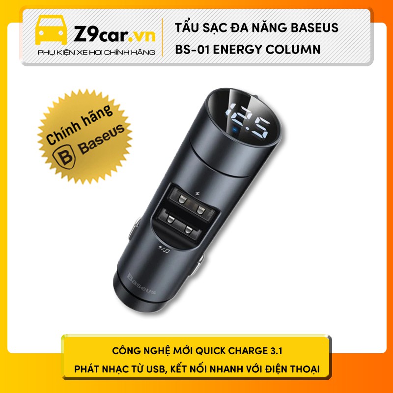 Tẩu sạc đa năng Baseus BS-01 Energy Column nghe nhac qua USB/Kết nối Bluetooth