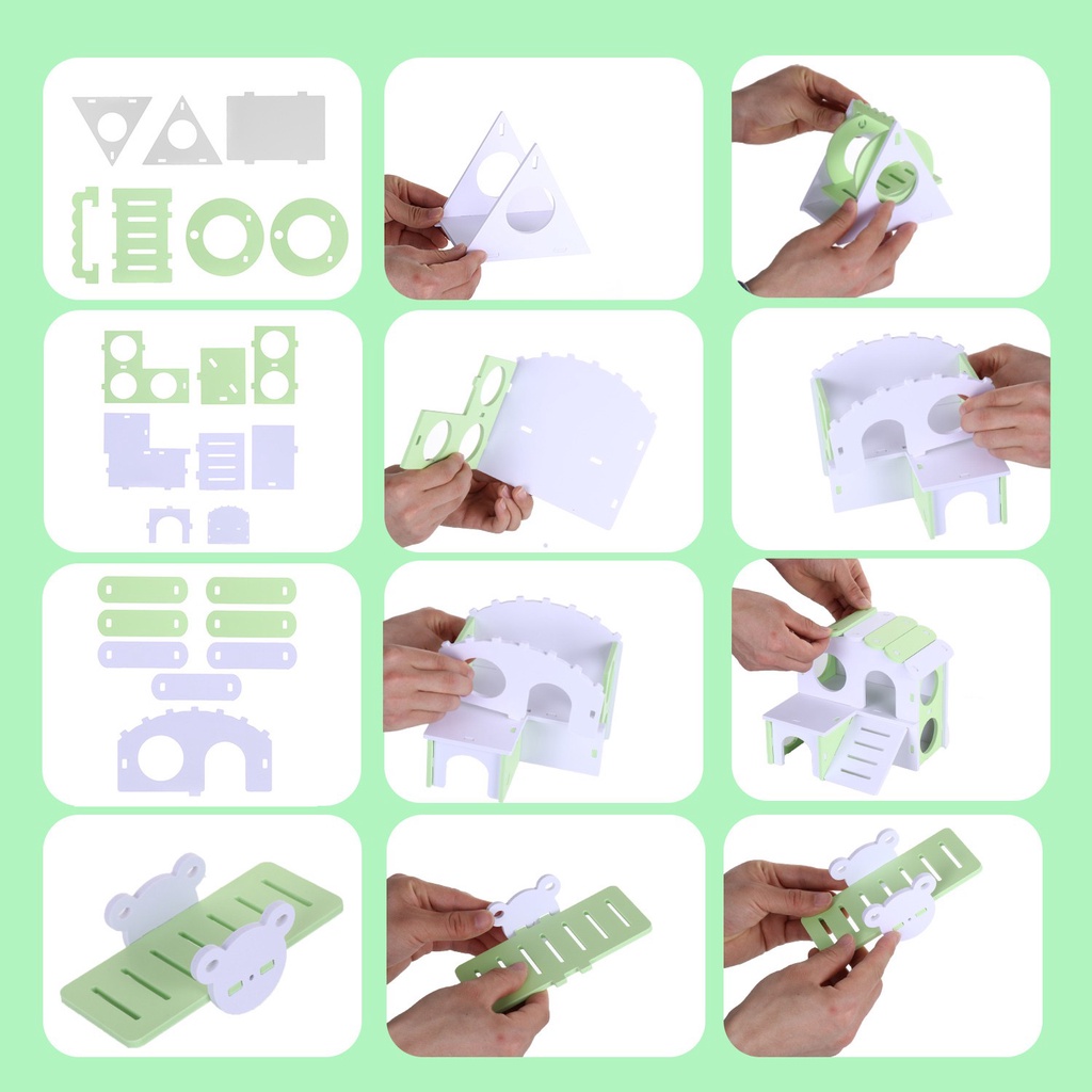 Đồ chơi bập bênh bằng gỗ dễ thương dành cho thú cưng chuột hamster