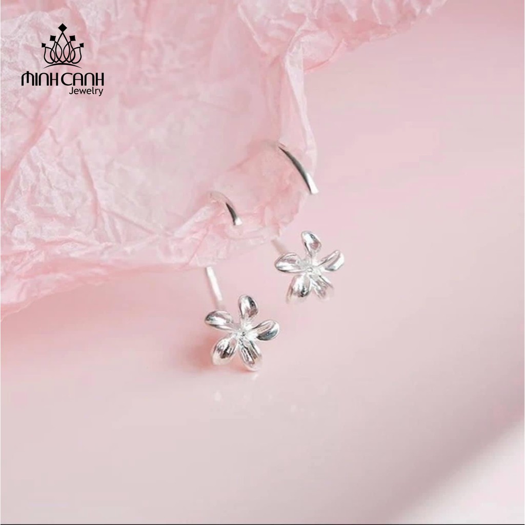 Hoa Tai Bạc Hoa 5 Cánh Dạng Móc - Minh Canh Jewelry