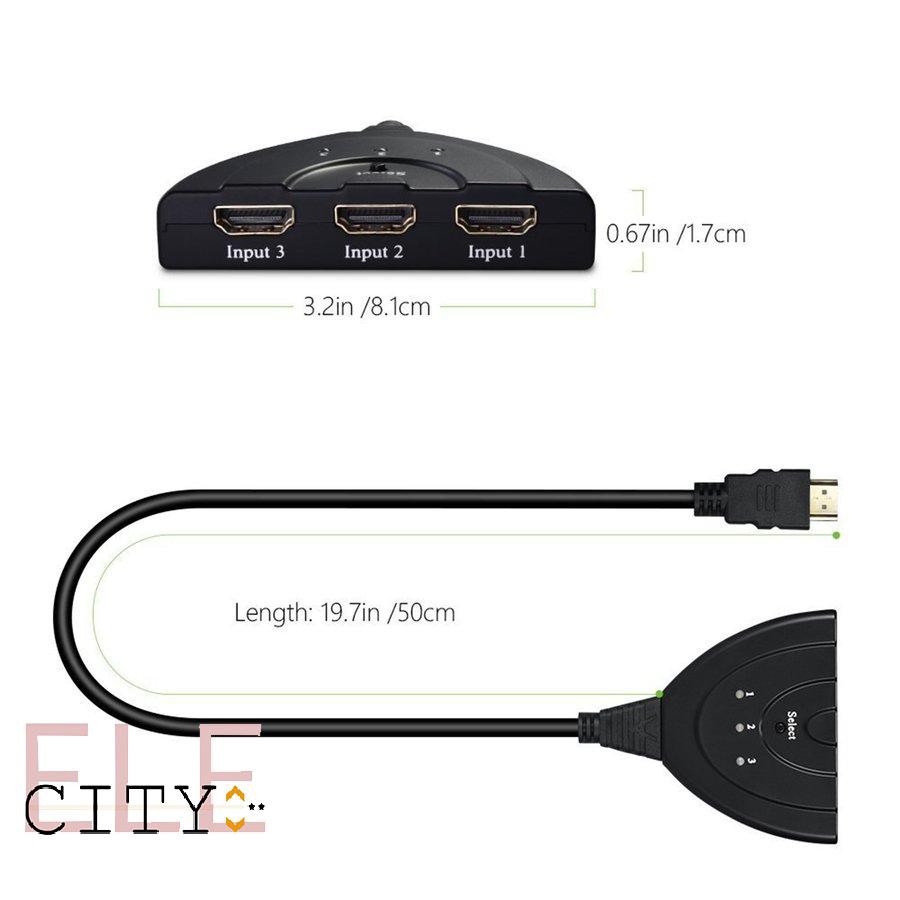 111ele} 3 HDMI Ports In and 1 HDMI Out Full HD 1080P HDMI Switch 3D Display