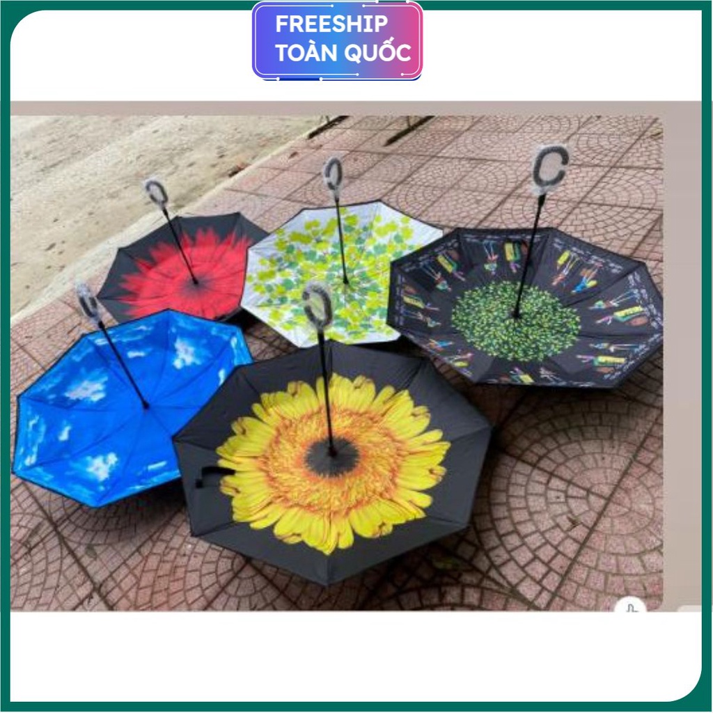 PVN16936 Ô dù gấp ngược 3D thông minh in hình họa tiết T2 .