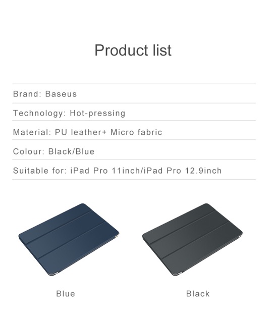 Bao da nam châm iPad 10.2 2019 iPad Pro 2018 11/12.9 inch Baseus Simplism Smart Case | BigBuy360 - bigbuy360.vn