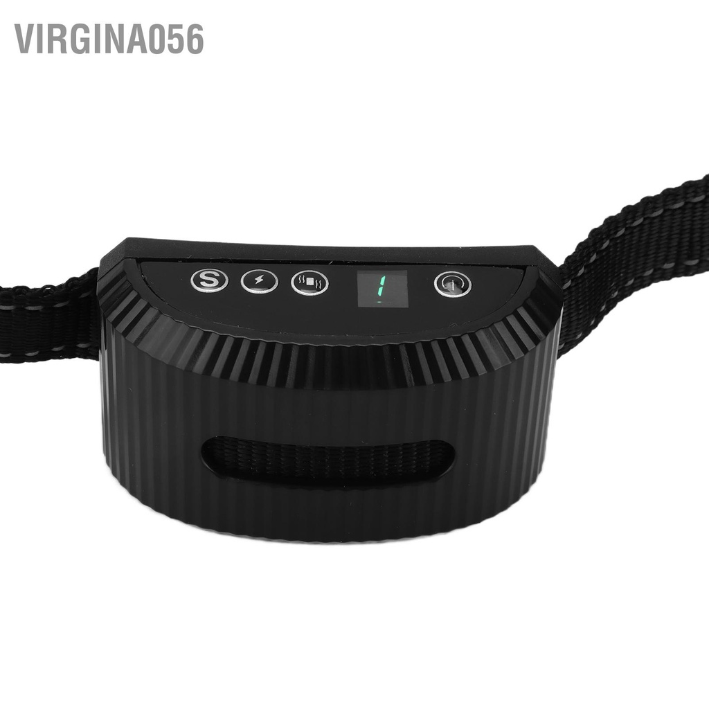 Virgina056 Vòng cổ huấn luyện chó cưng Thiết bị kiểm soát vỏ cây thông minh rung chống sủa cho