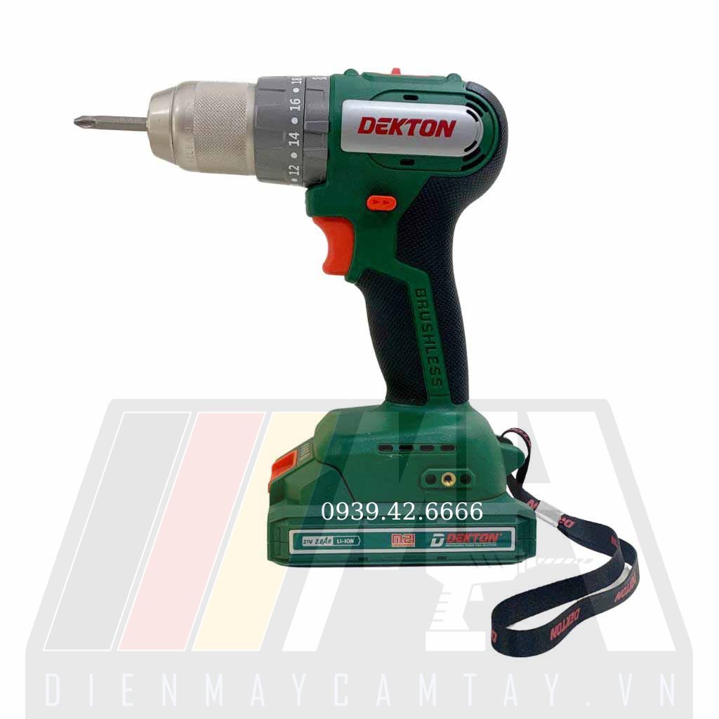 Máy Khoan Pin 3 Chức Năng Dekton M21-ID1050BL - Đầu Cặp 10mm - Lực Siết 50Nm - Motor Brushless - Chân Pin Phổ Thông