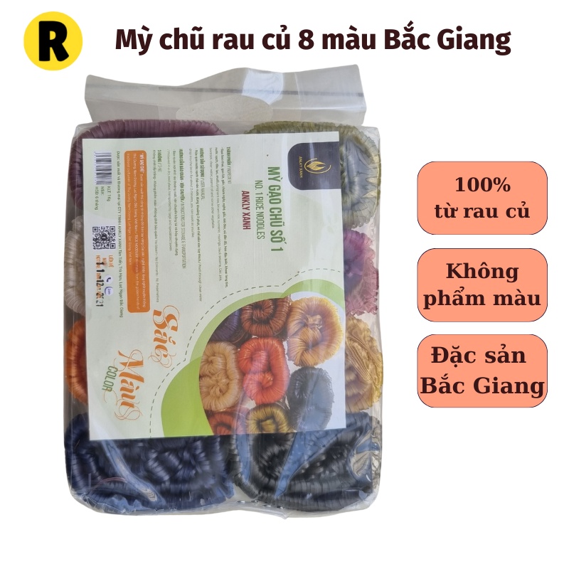 Mỳ Chũ rau củ sắc màu, đặc sản Bắc Giang 100% từ gạo Bao Thai và rau củ 1KG