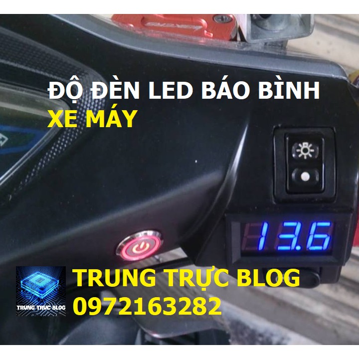 LED đo vôn độ báo bình xe máy -(Màu đỏ sáng ĐẸP)