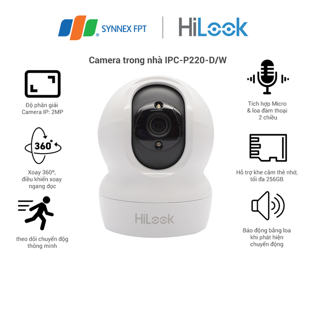 Camera Ip Wifi Hilook Ipc-P220-D/W 2mp - Hàng Chính Hãng