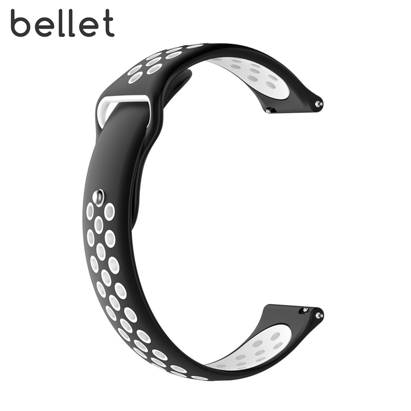 Dây silicon 2 màu thiết kế lỗ thoáng khí quickfit release 20mm cho đồng hồ Samsung Huami Huawei Garmin