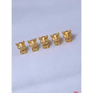 Charm con giáp bạc xi vàng xâu vòng