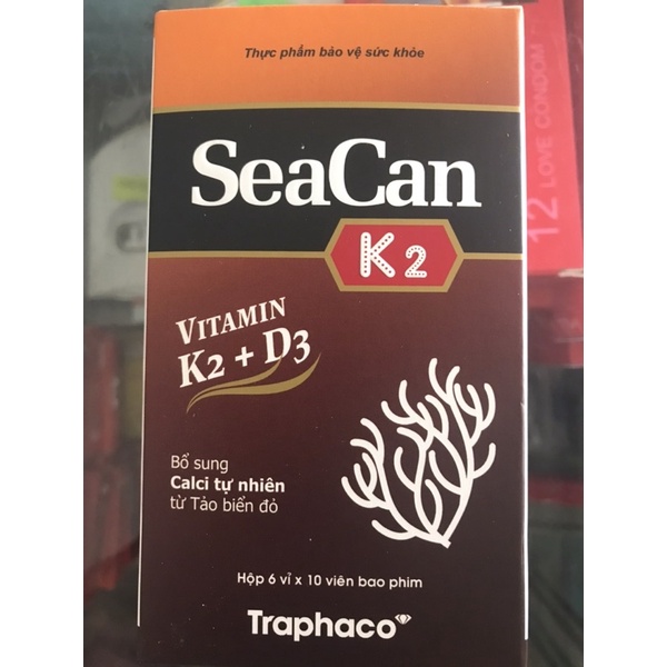 SeaCan K2 bổ sung canxi tự nhiên từ tảo đỏ hộp 60 viên