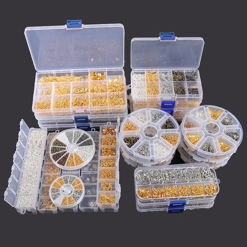 Hộp nguyên liệu vòng nối/ hạt xỏ lỗ hỗn hợp dùng làm đồ trang sức