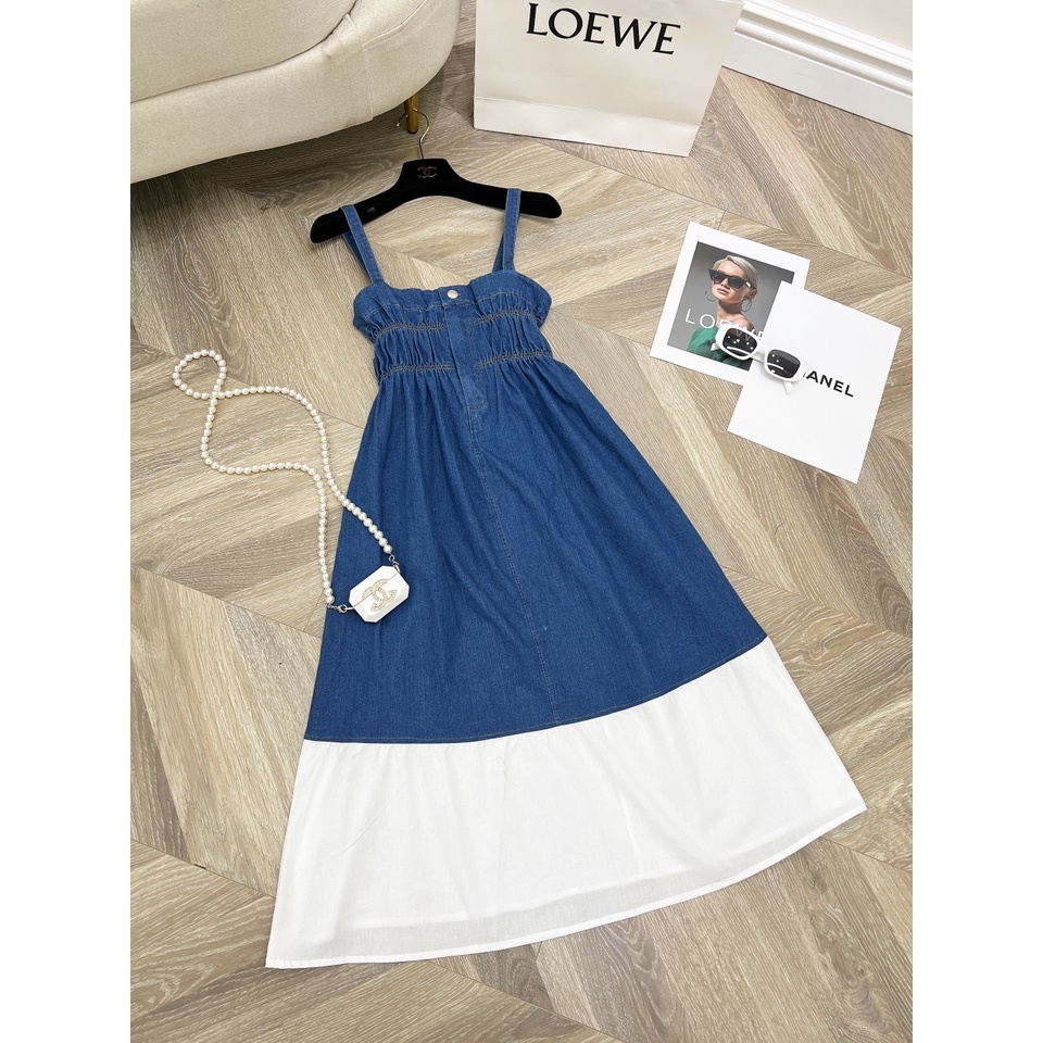 Váy bò, váy hai dây bò chun ngực dáng xuông cá tính