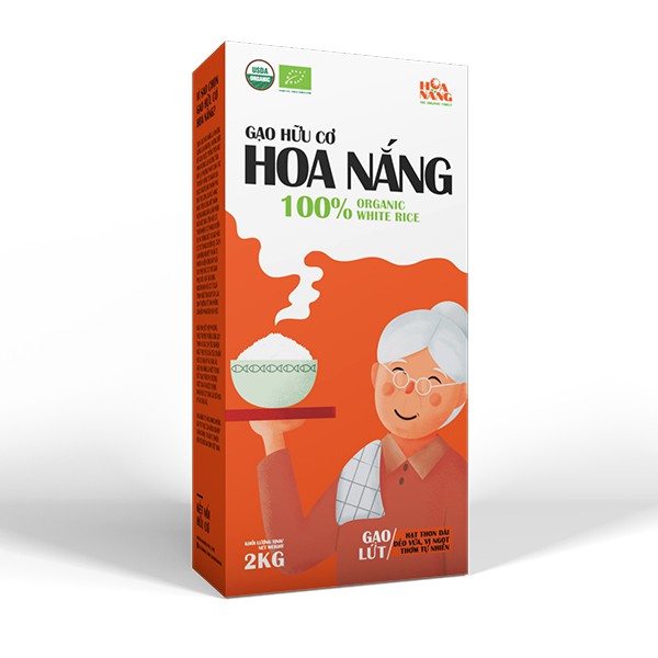 Gạo lứt hữu cơ Hoa Nắng - Hộp 2kg