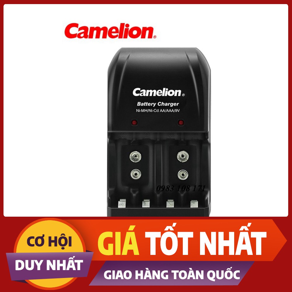 (RẺ-CHẤT) Bộ sạc Pin đa năng 3 in 1 cho Pin AA / AAA / 9V Camelion BC-0904S – 2A / 3A /9V